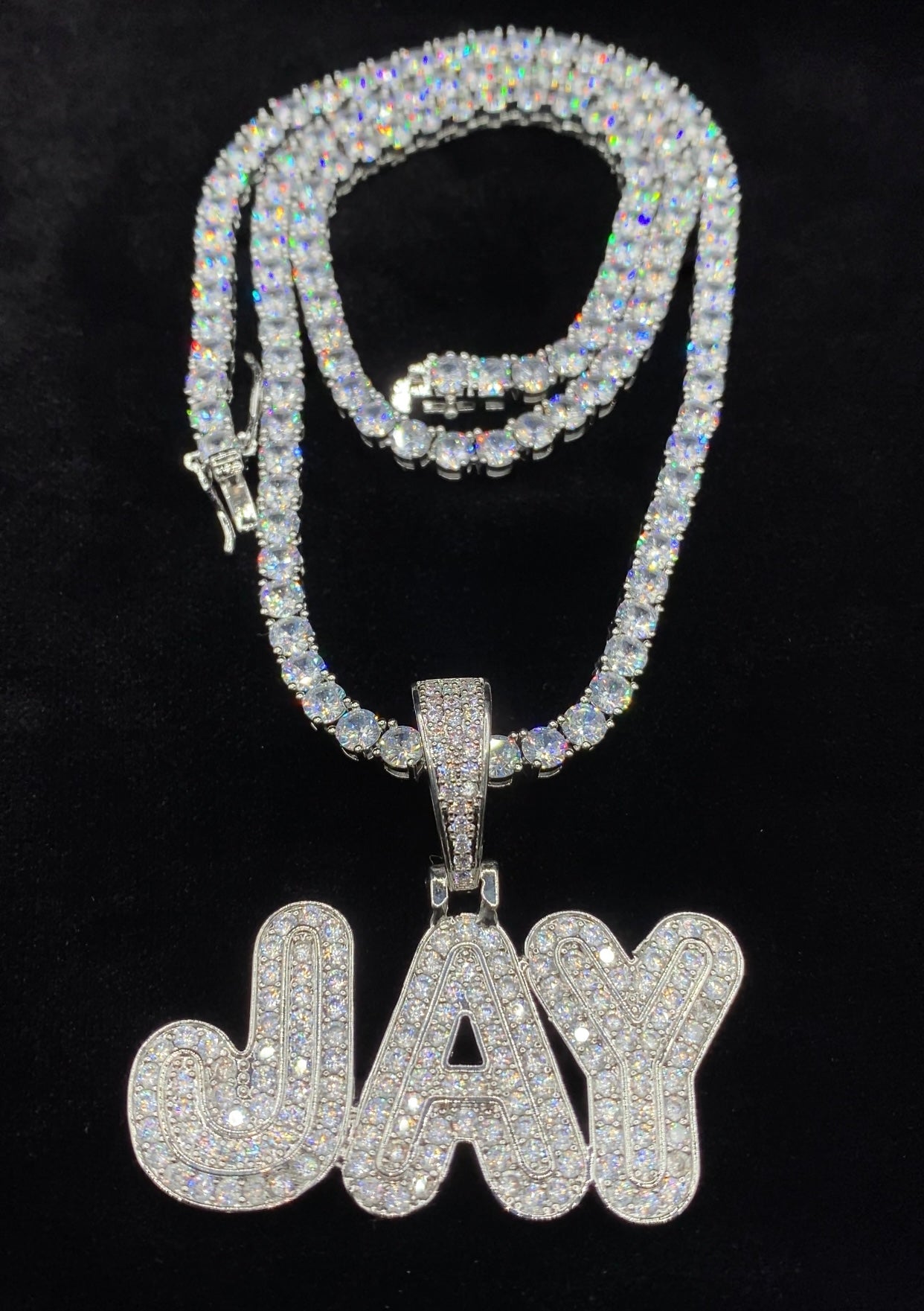Frosty custom name pendant silver plated by Charmbox Men