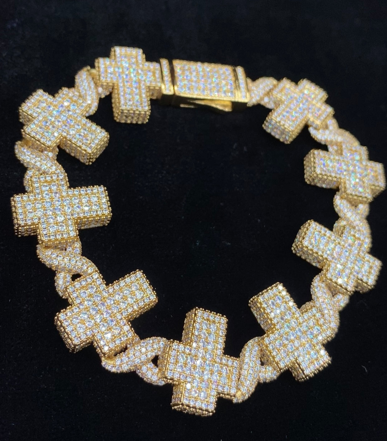 Holy Water bracelet silver plated iced out