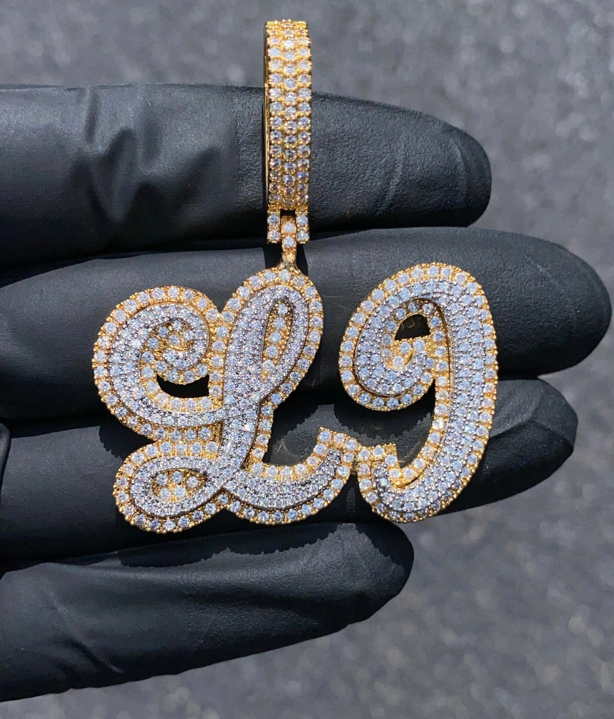 Wavy custom name pendant silver plated personalized charm