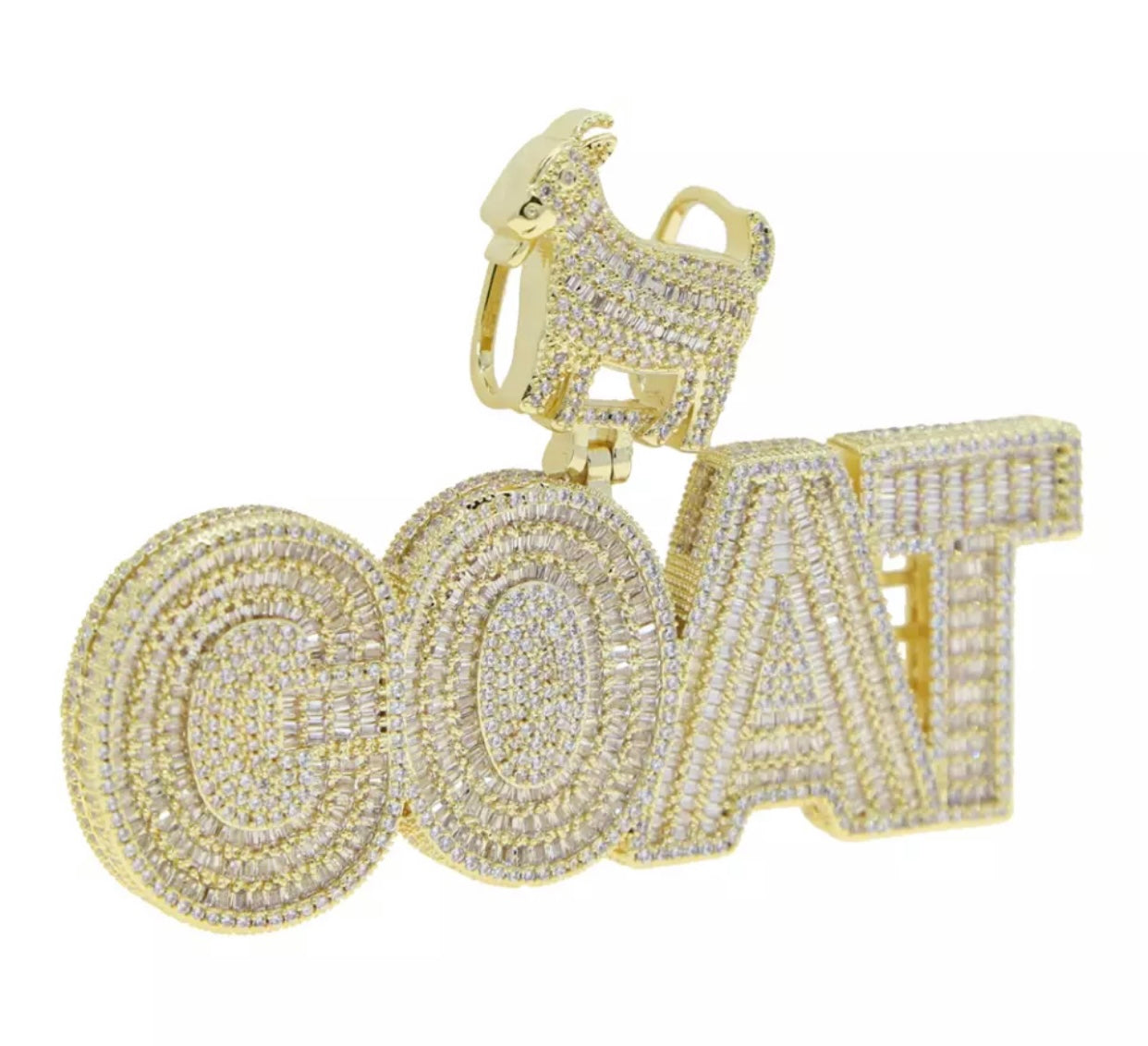 The GOAT pendant silver plated iced out necklace by Charmbox Men