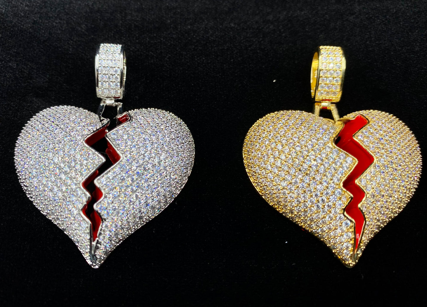 Heartbreak pendant worn on chain by Charmbox Men