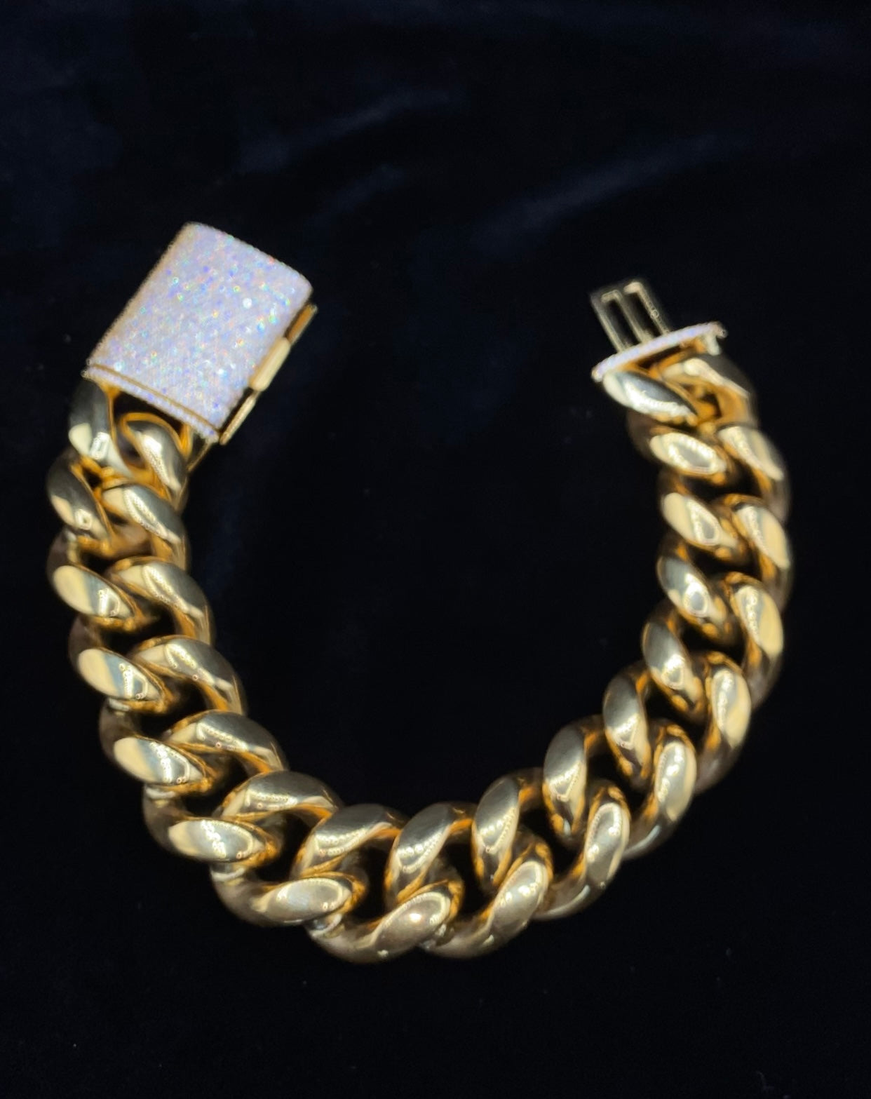 Charmbox Men Baller Miami Cuban bracelet gold and silver plated iced out
