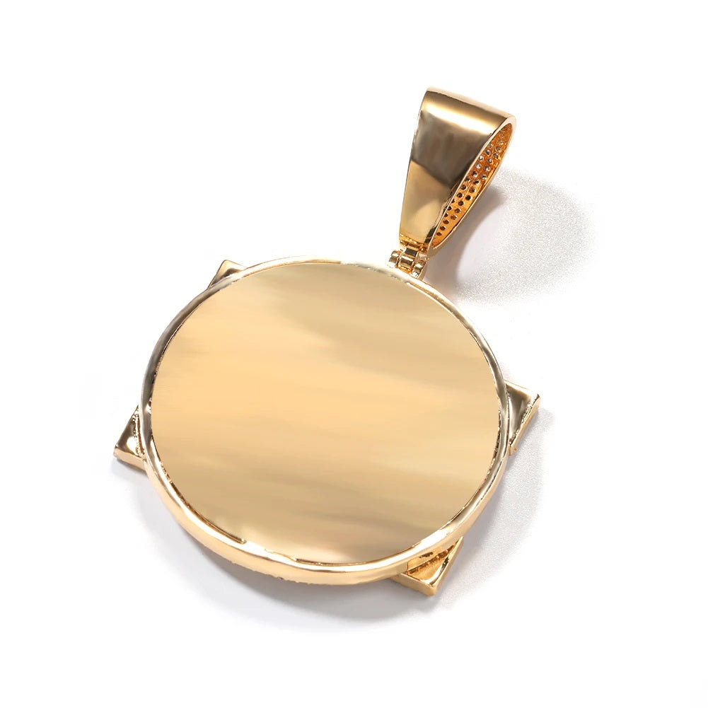 Circle initial custom pendant silver plated