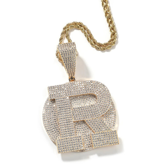 Charmbox Men circle initial custom pendant gold plated personalized