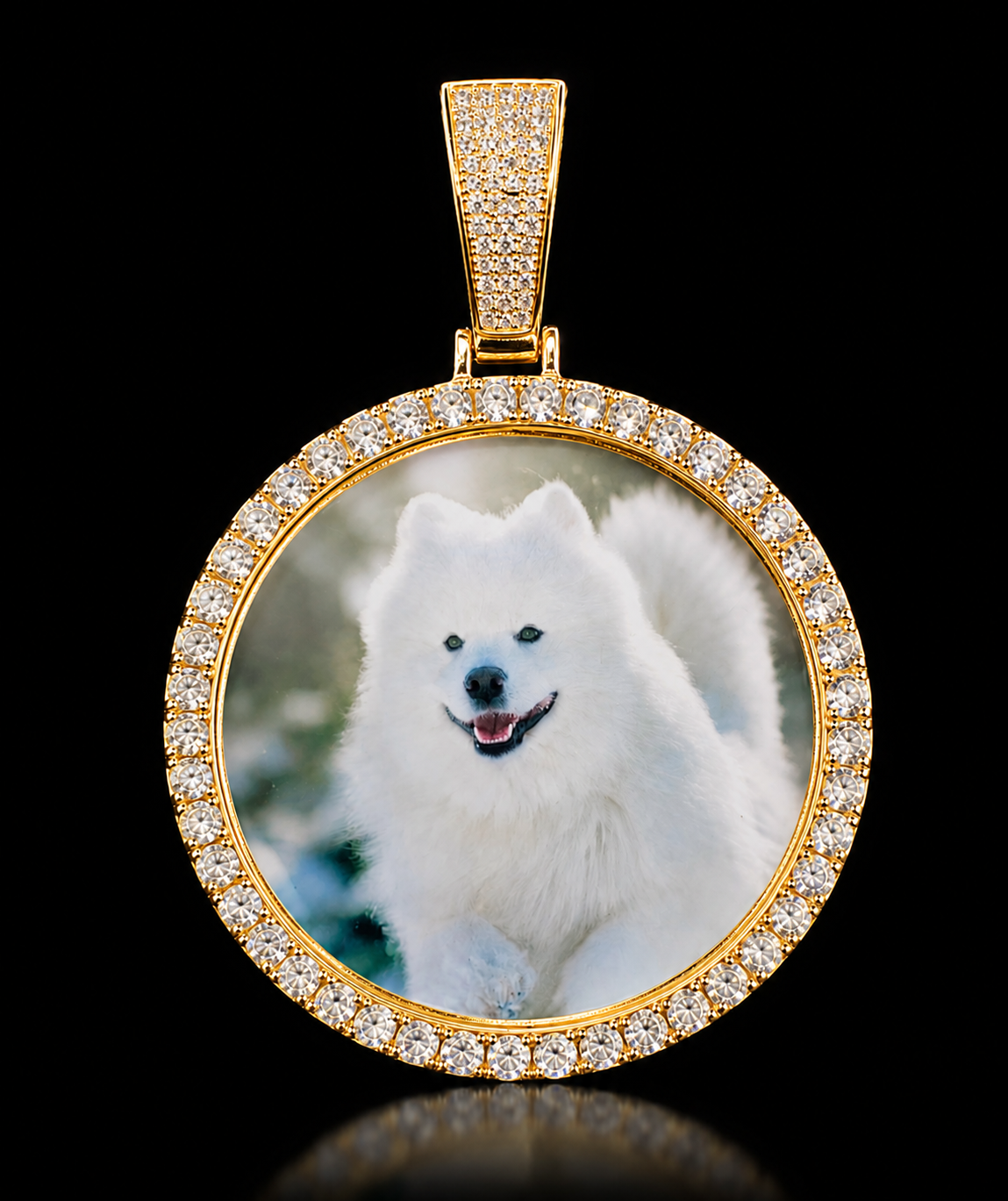 Custom XL photo pendant silver plated with personalized image