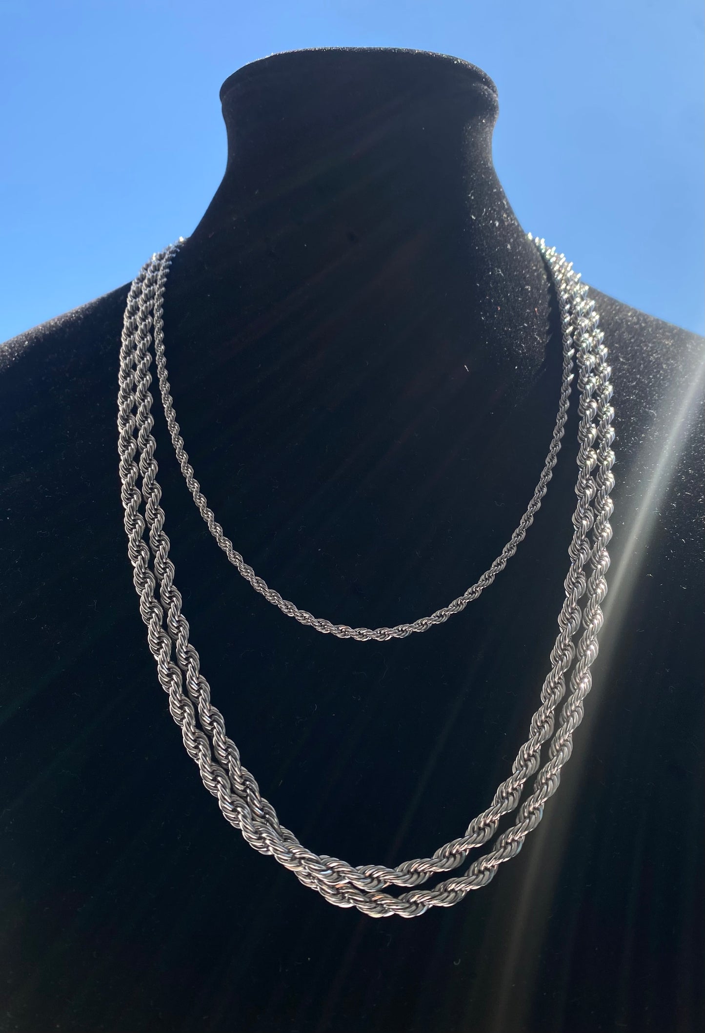 5mm rope chain worn by model, Charmbox Men