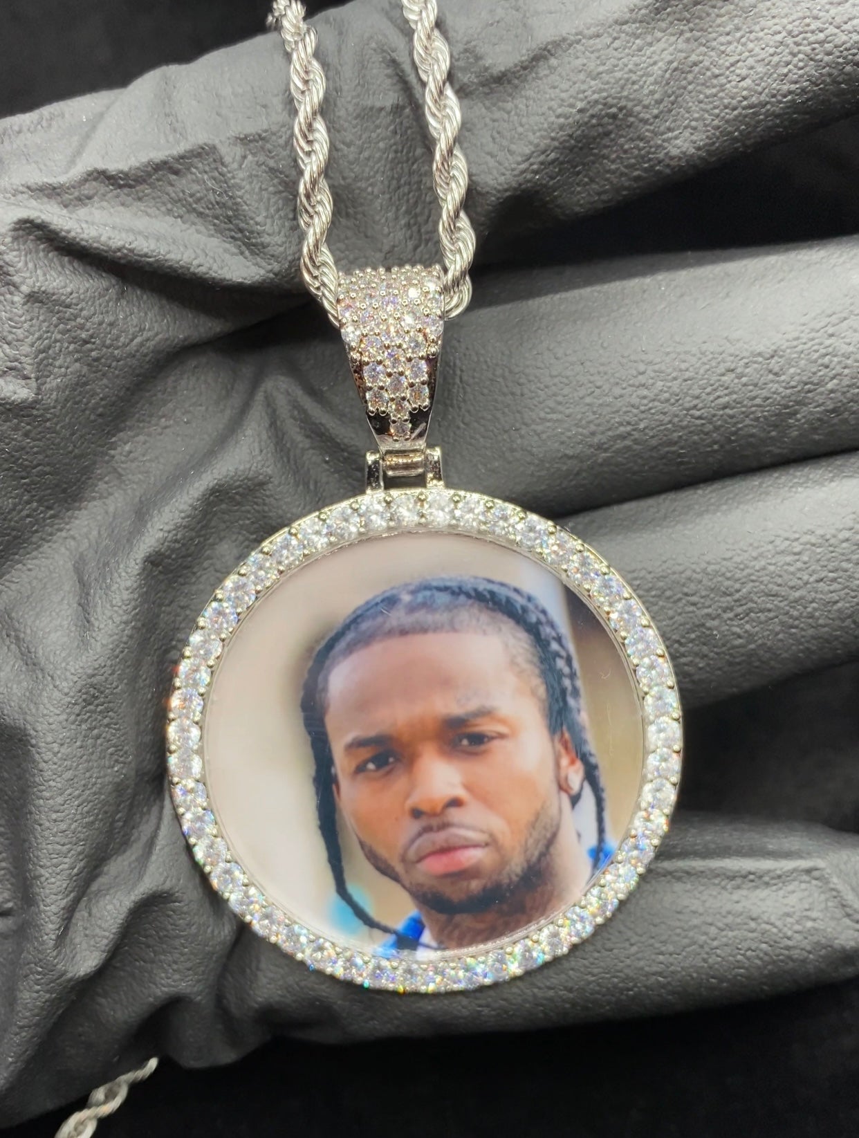Personalized photo pendant silver mens necklace by Charmbox Men