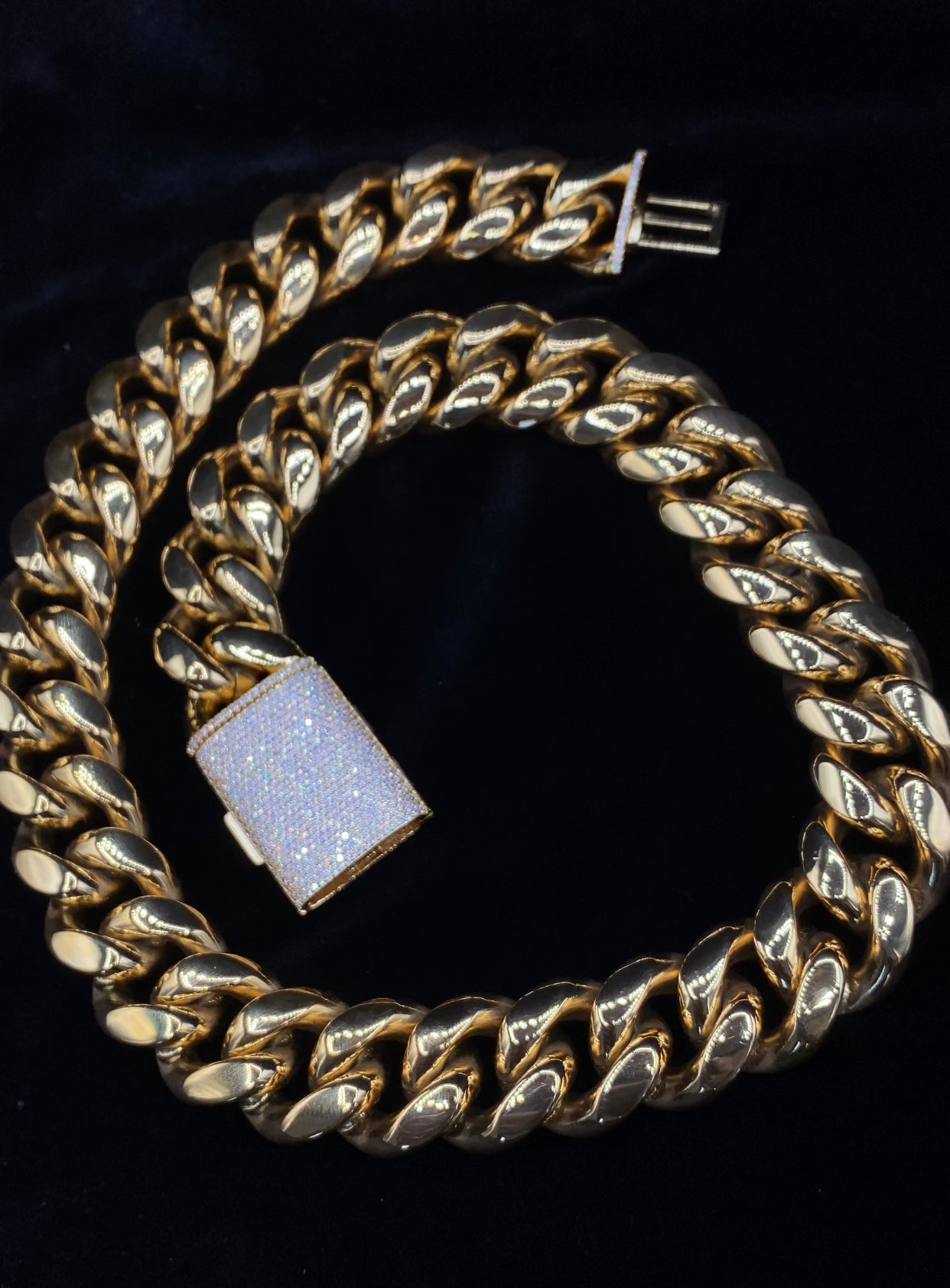 Charmbox Men Baller Miami Cuban chain gold plated iced out necklace
