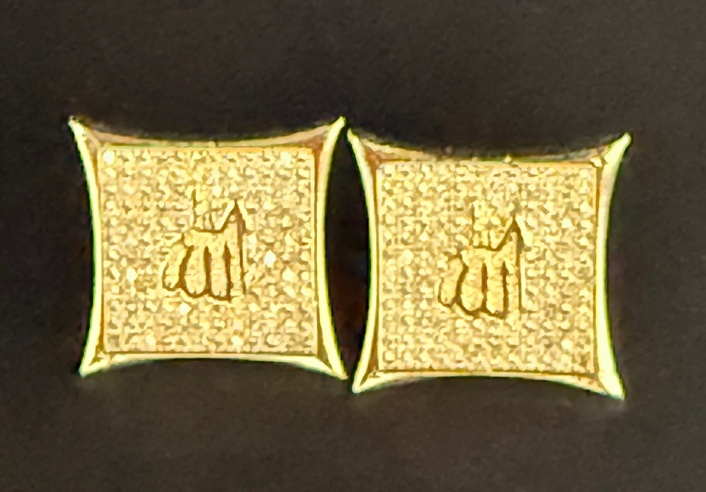 Allah earrings close up detail
