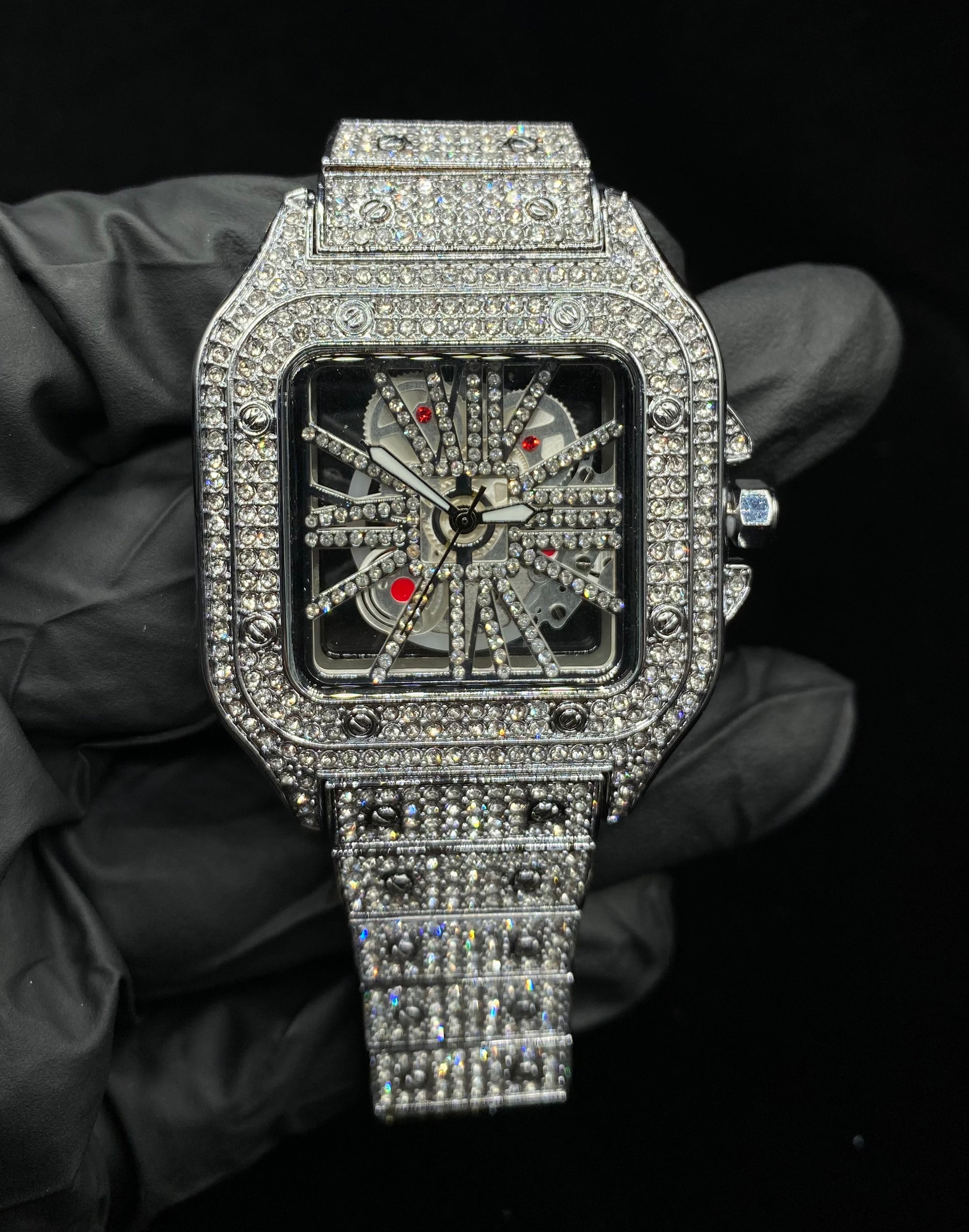 Fiji BustDown Watch silver plated stainless steel dial