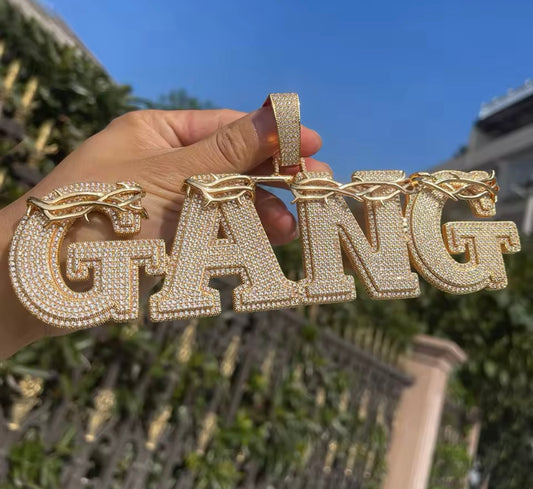 Charmbox Men Thorn custom name pendant gold plated personalized
