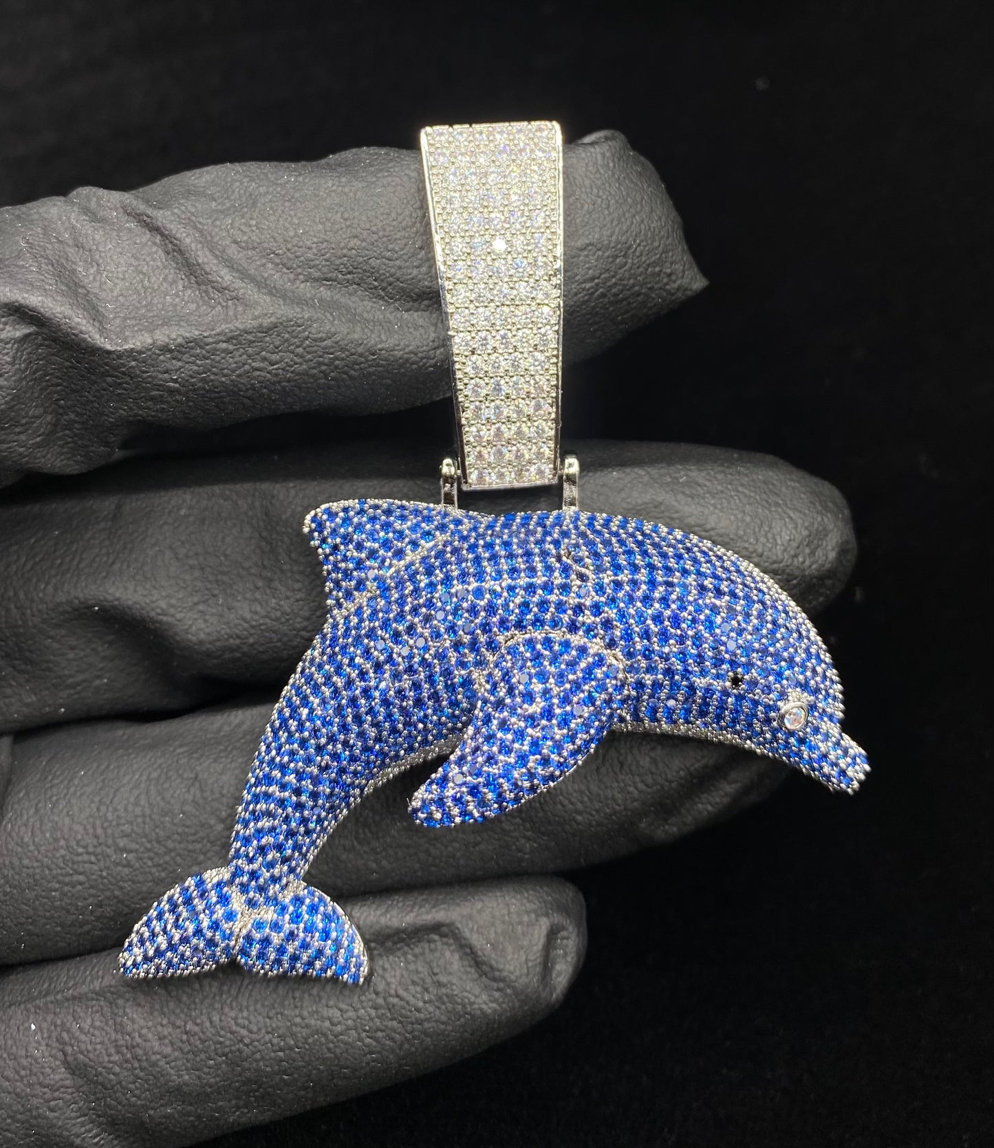 Dolph pendant silver plated iced out necklace