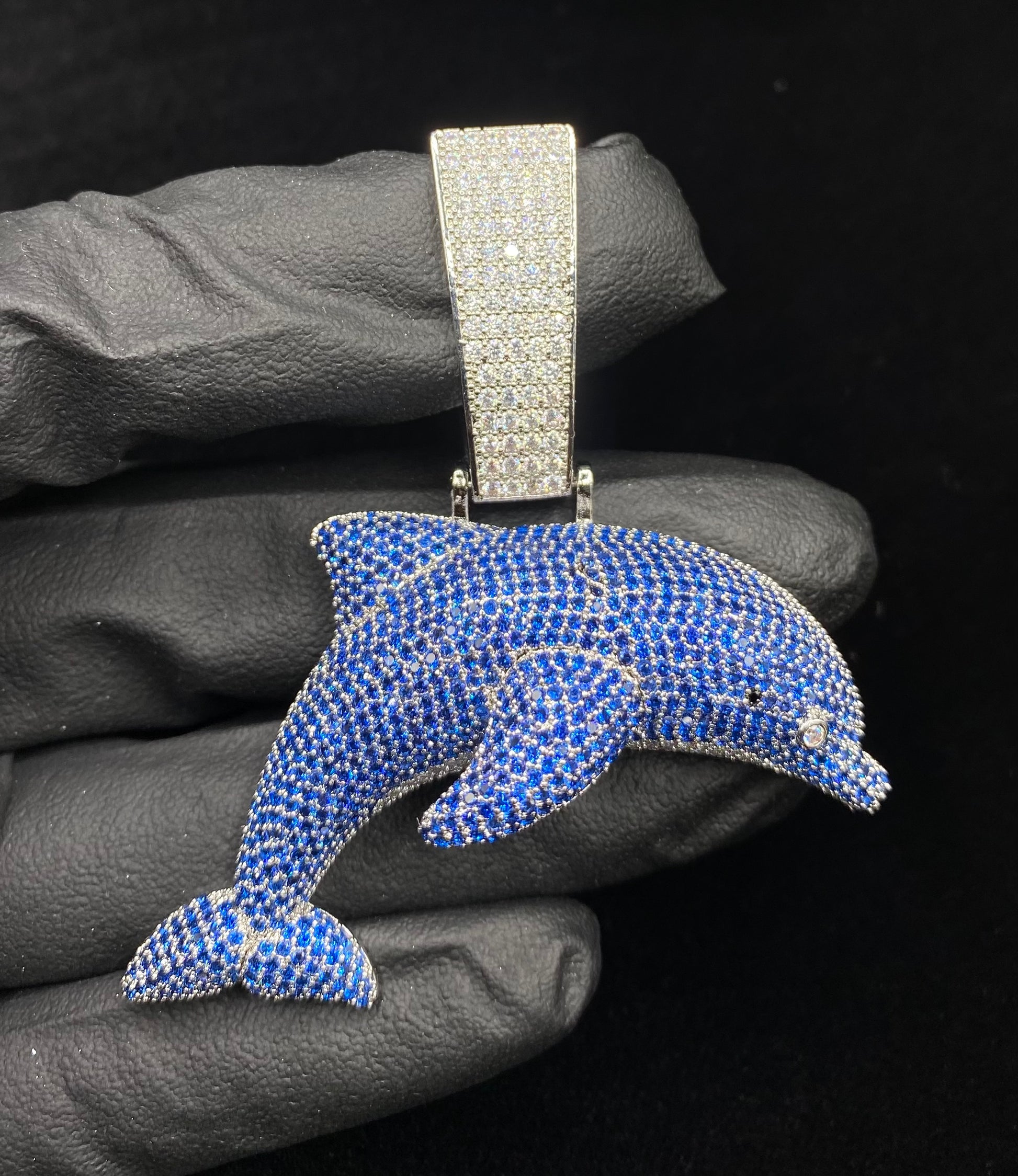 Dolph pendant silver plated iced out necklace