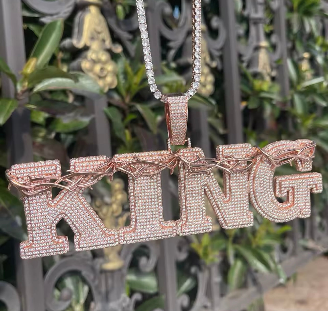 Thorn custom name pendant silver plated