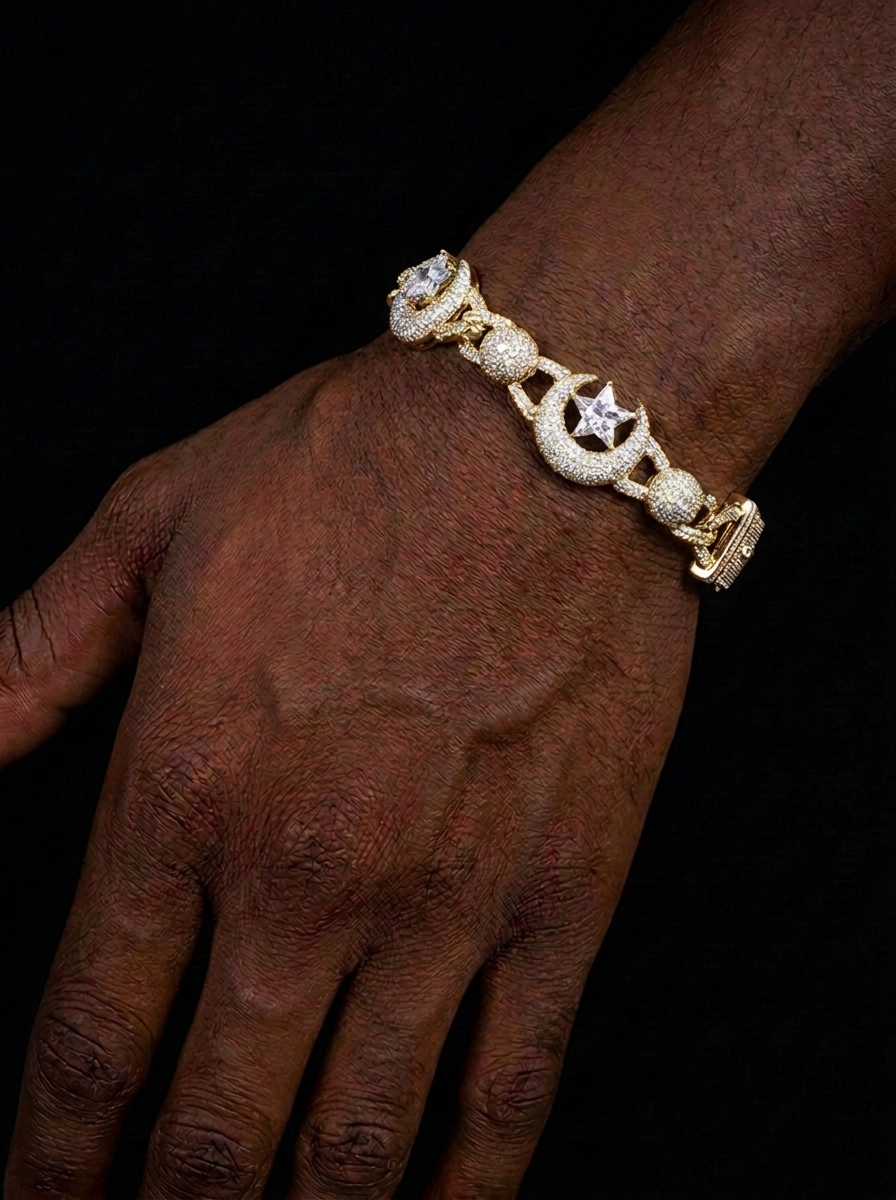 Iced Out Moonstar Bracelet