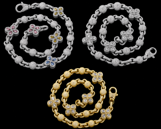Charmbox Men iced out clover chain gold plated