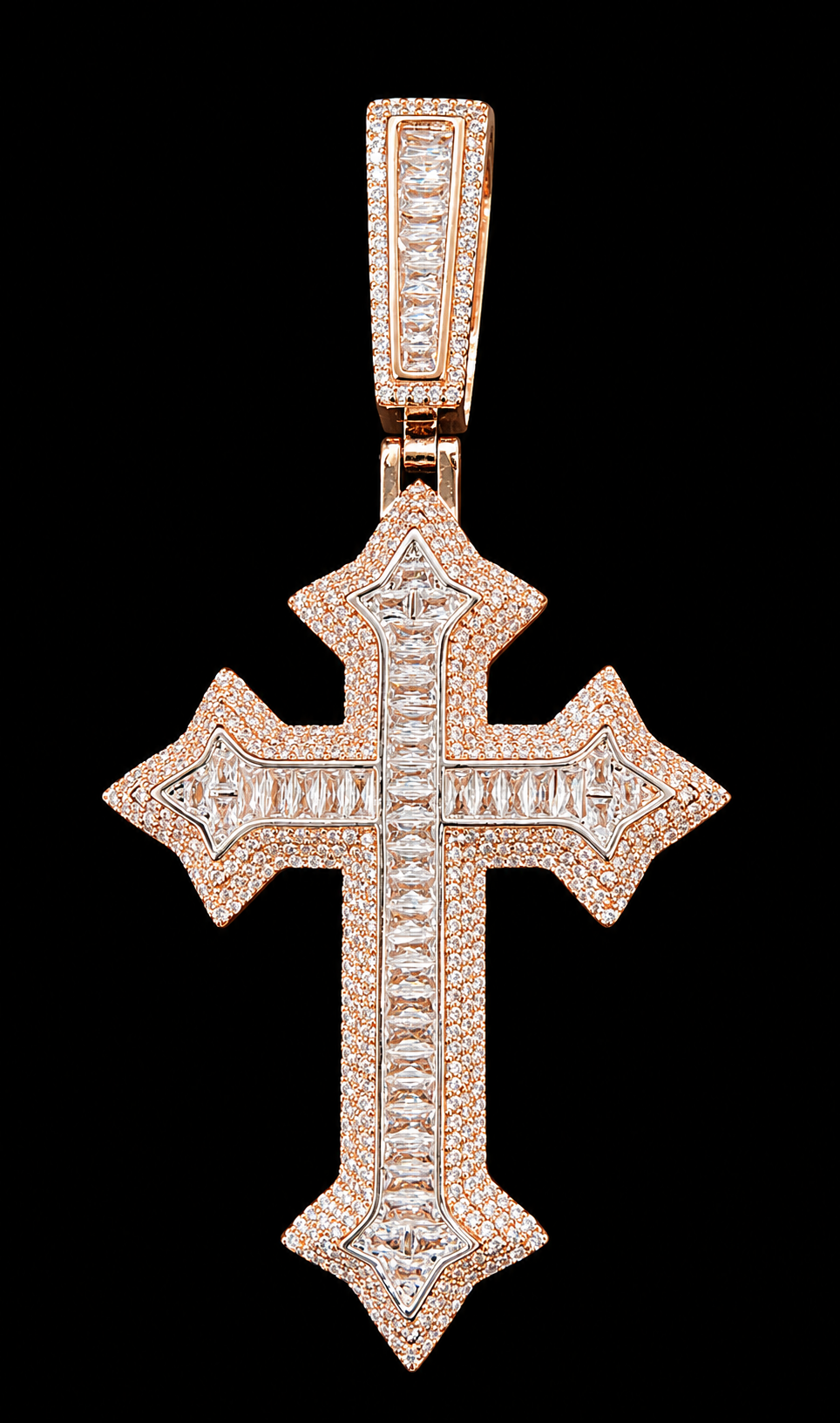 King cross pendant silver plated iced out necklace