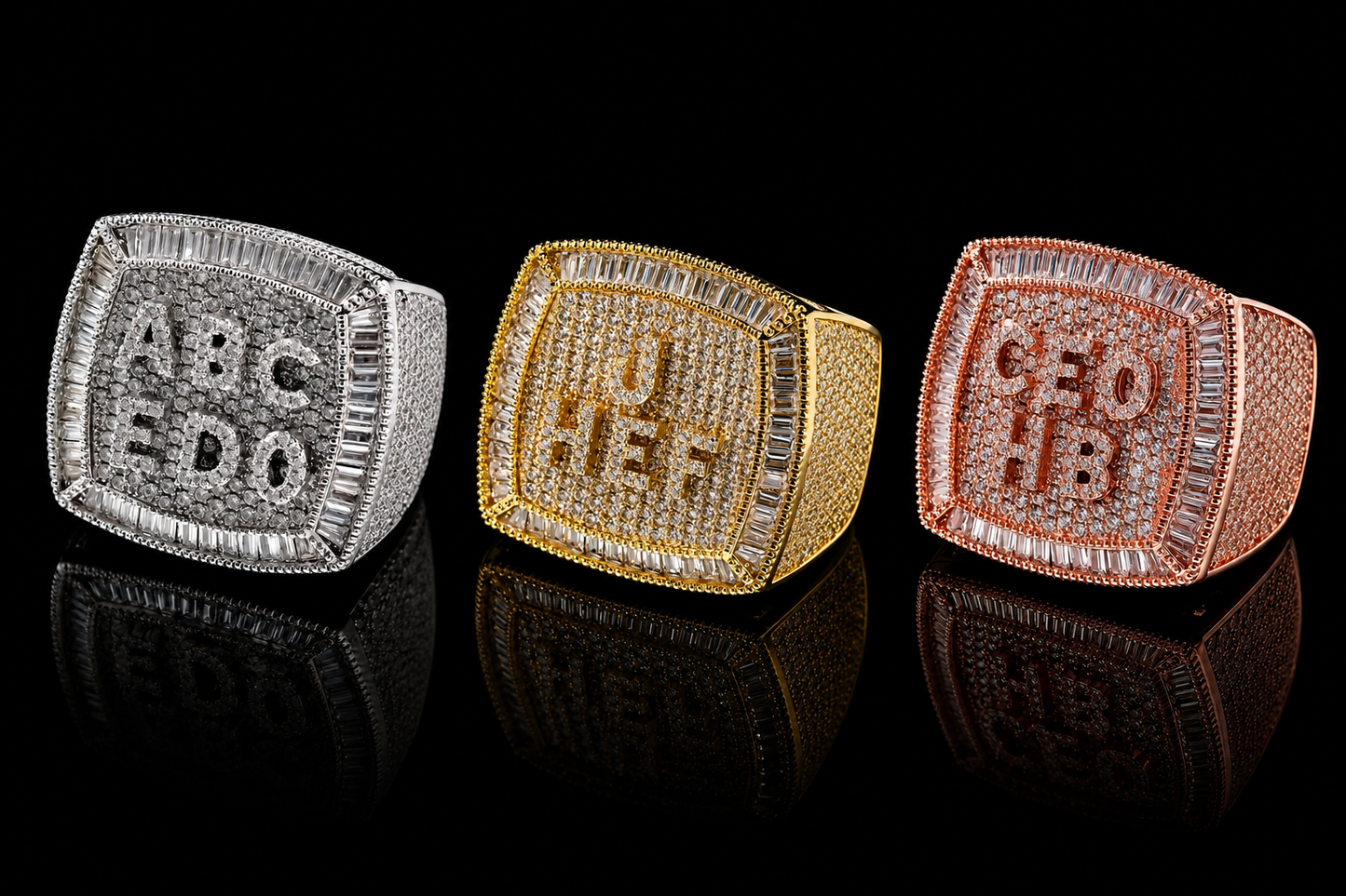 Charmbox Men custom championship ring gold plated personalized