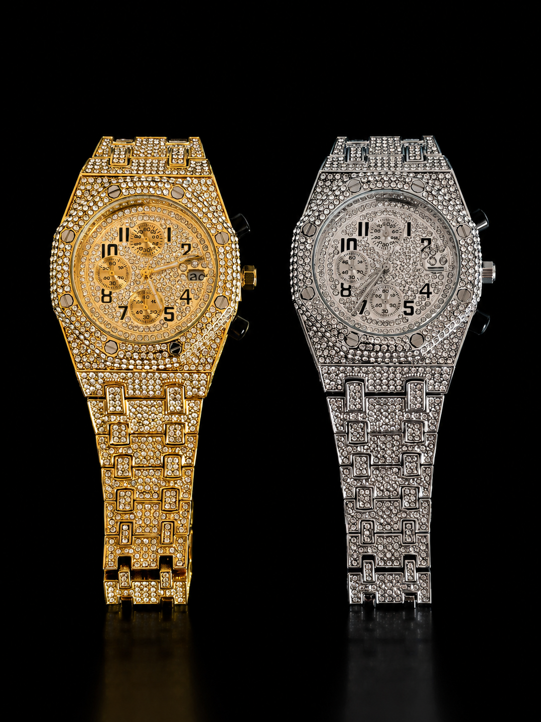 Charmbox Men Baller watch gold plated iced out cubic zirconia