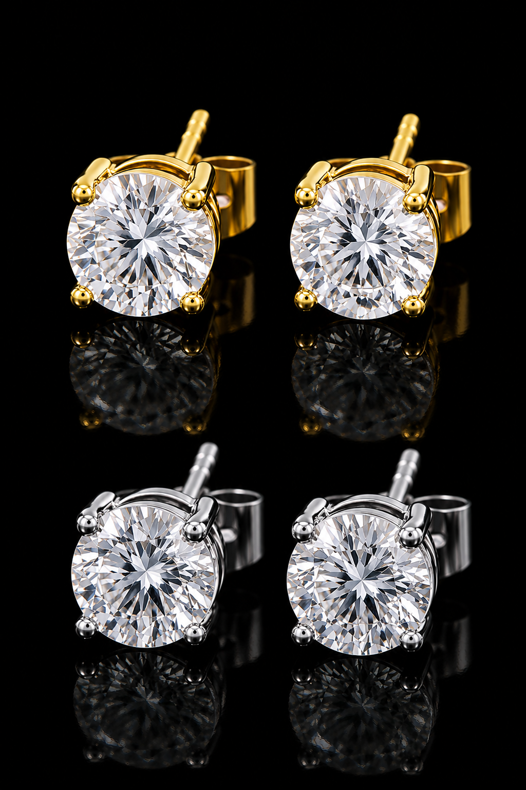 Charmbox Men tennis earrings gold plated cubic zirconia