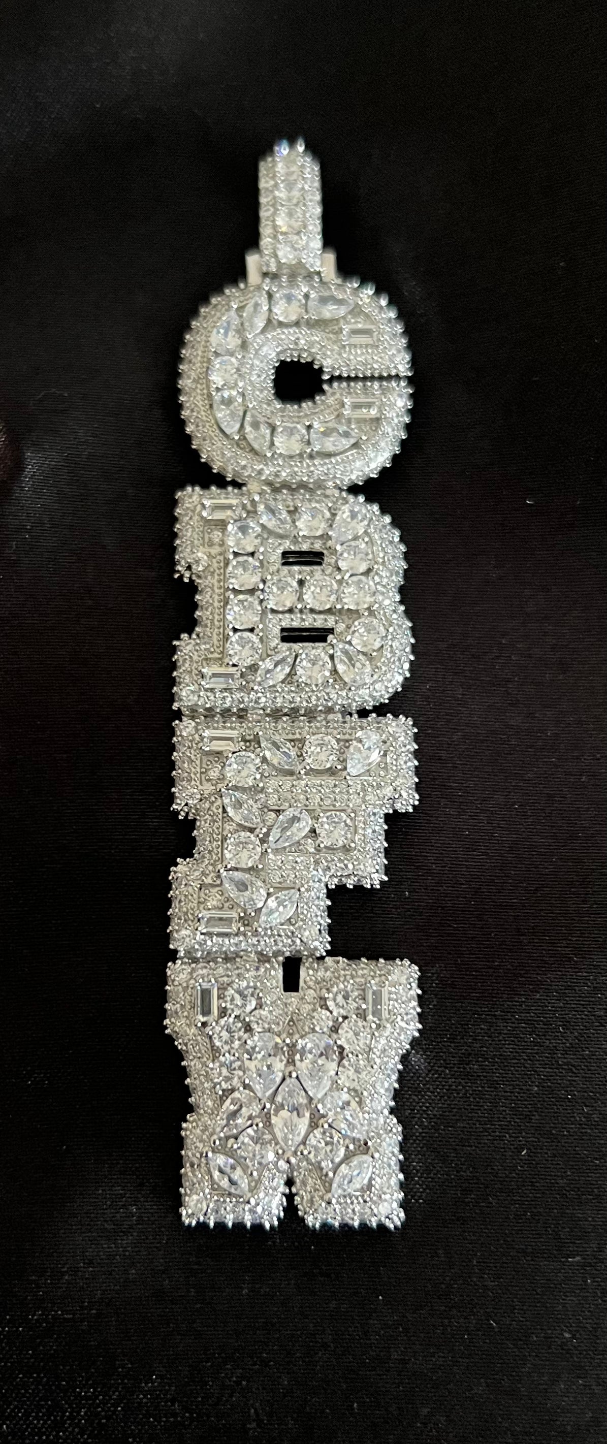 All Star custom vertical pendant silver plated