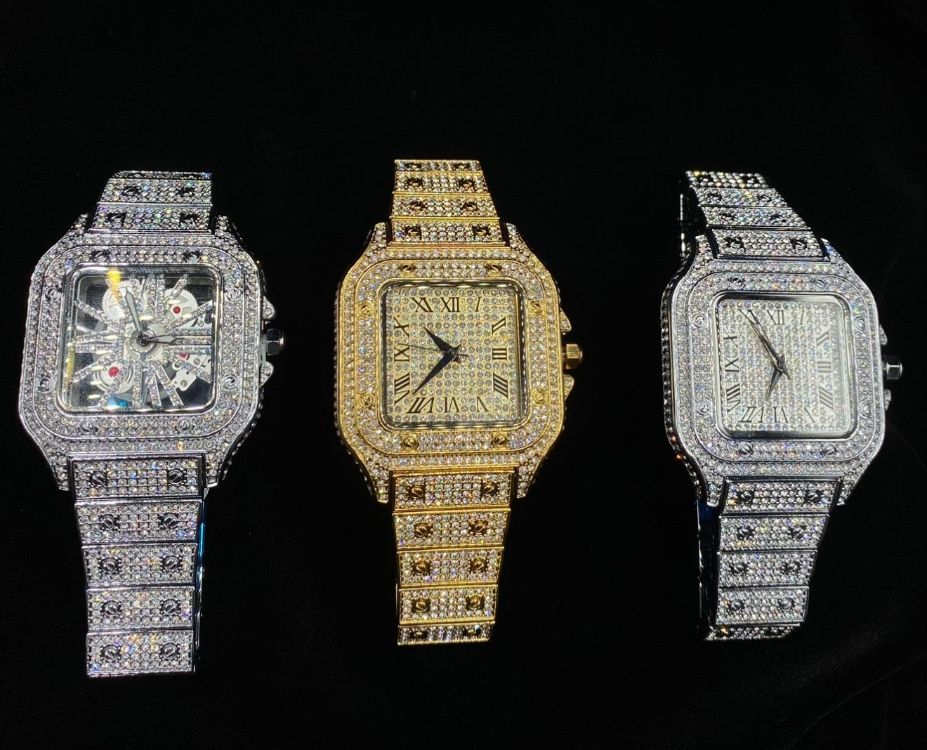 Charmbox Men Fiji BustDown Watch gold iced out cubic zirconia