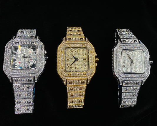Charmbox Men Fiji BustDown Watch gold iced out cubic zirconia
