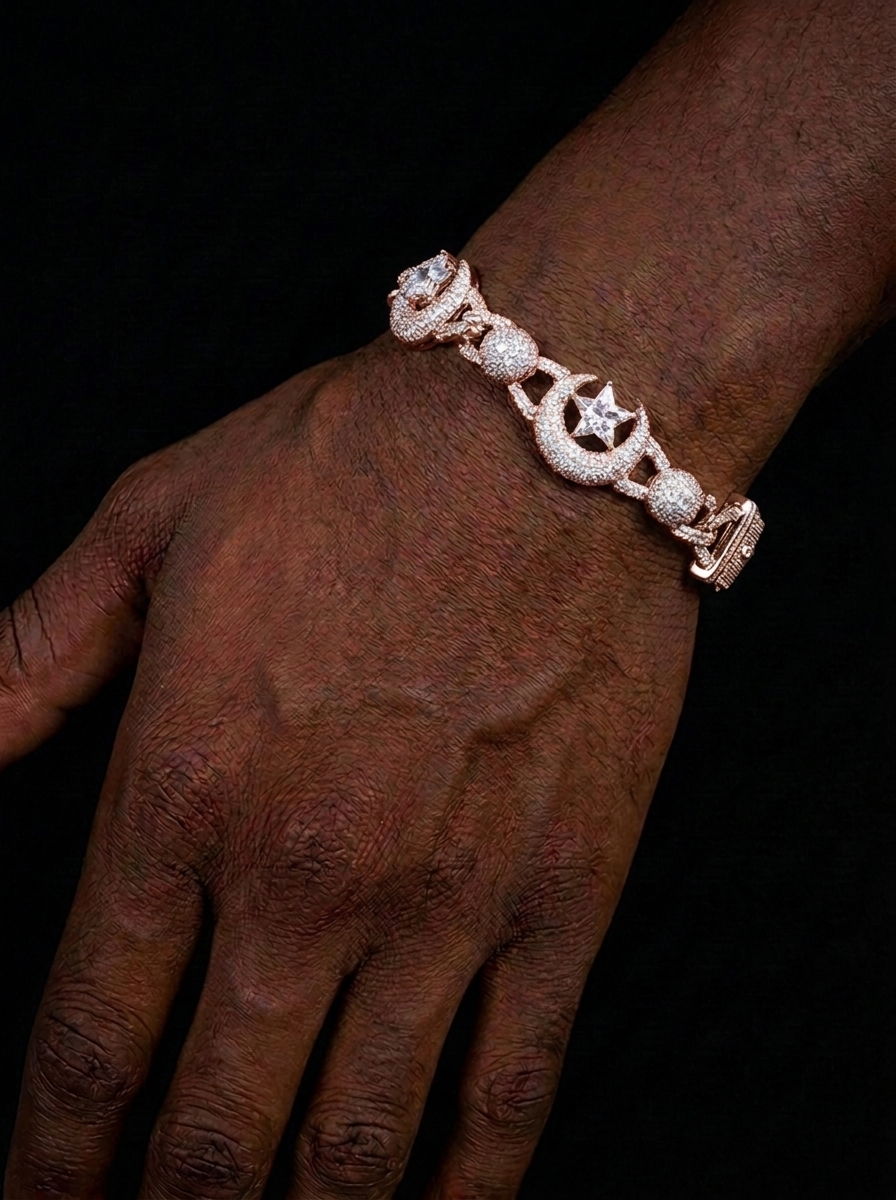Iced Out Moonstar Bracelet