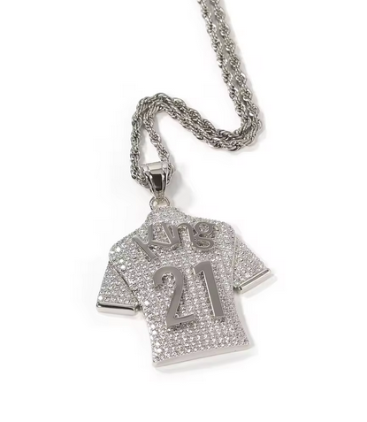 Charmbox Men iced out custom jersey pendant gold plated personalized