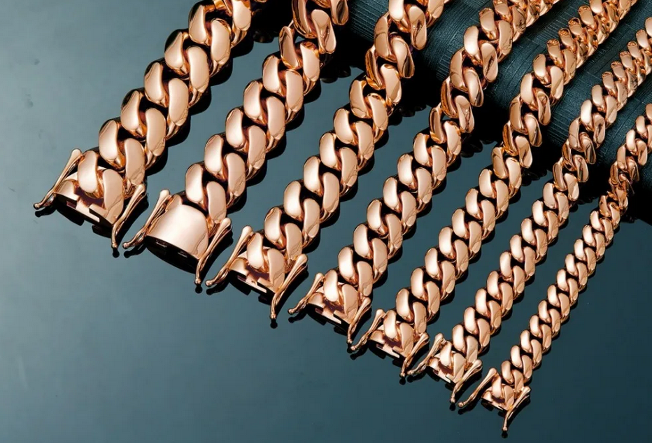 Charmbox Men Rose Gold Miami Cuban bracelet iced out
