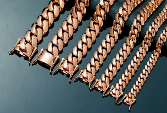 Charmbox Men Rose Gold Miami Cuban bracelet iced out