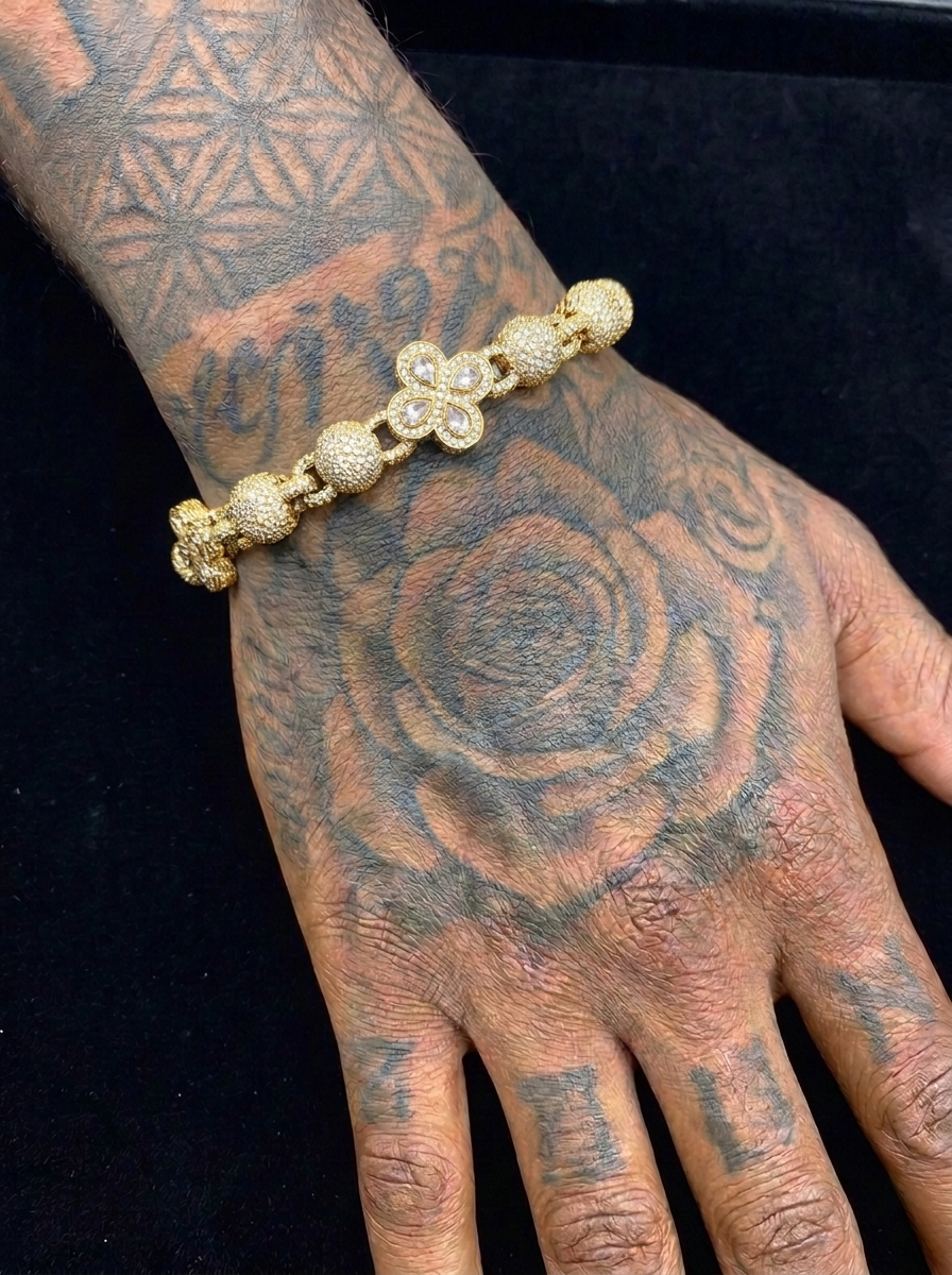 Iced Out Clover Bracelet