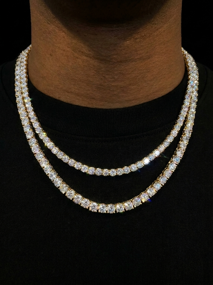 Tennis Chain | 5mm & 6mm Iced Out | Gold & Silver | CharmBox Men