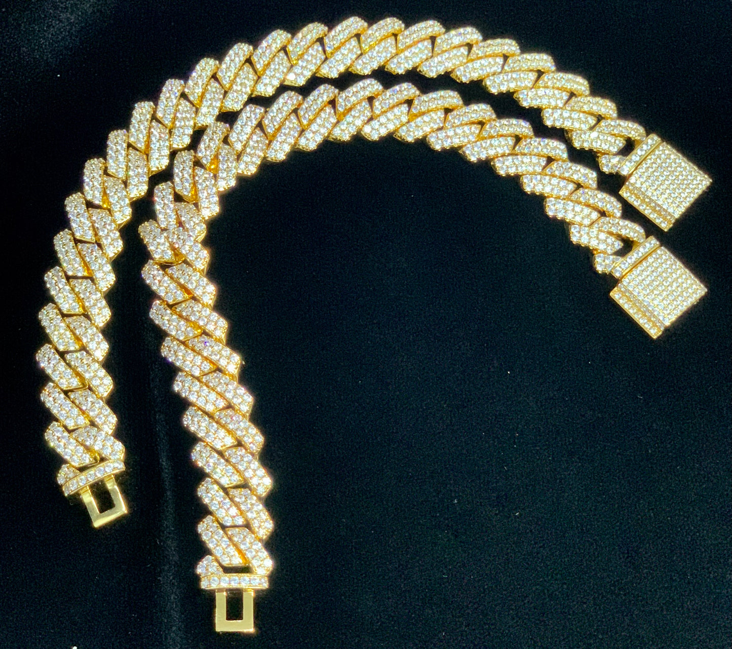 14mm bust down Cuban bracelet worn on wrist by Charmbox Men