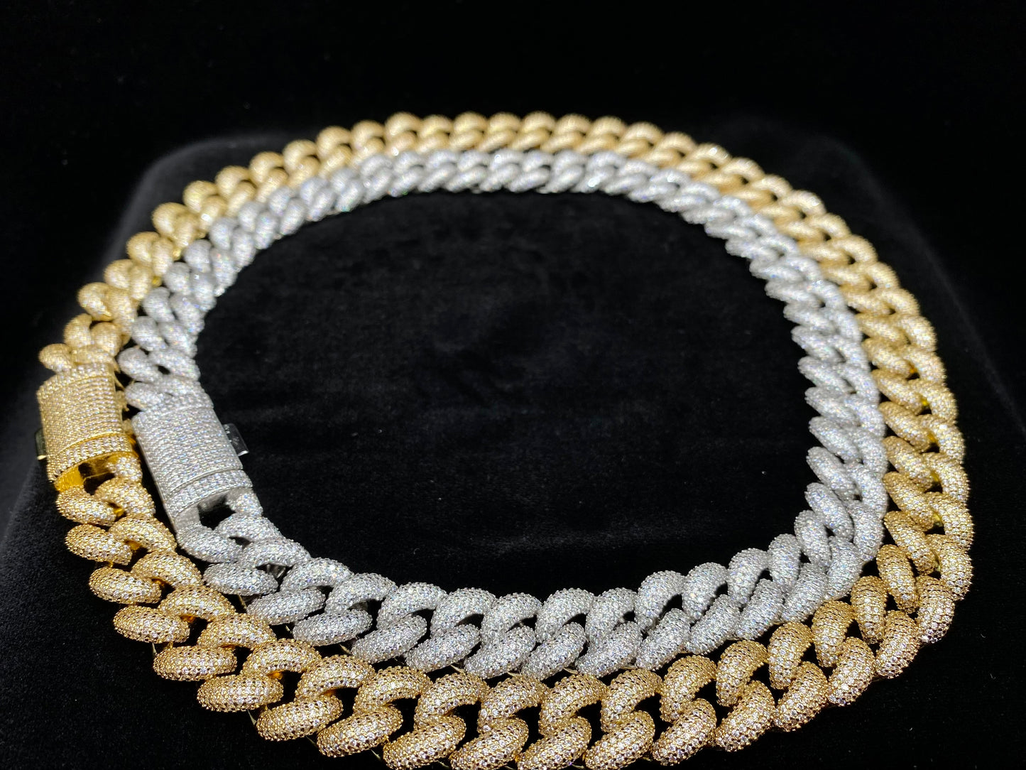 Bubble Cuban chain silver plated worn by model, Charmbox Men
