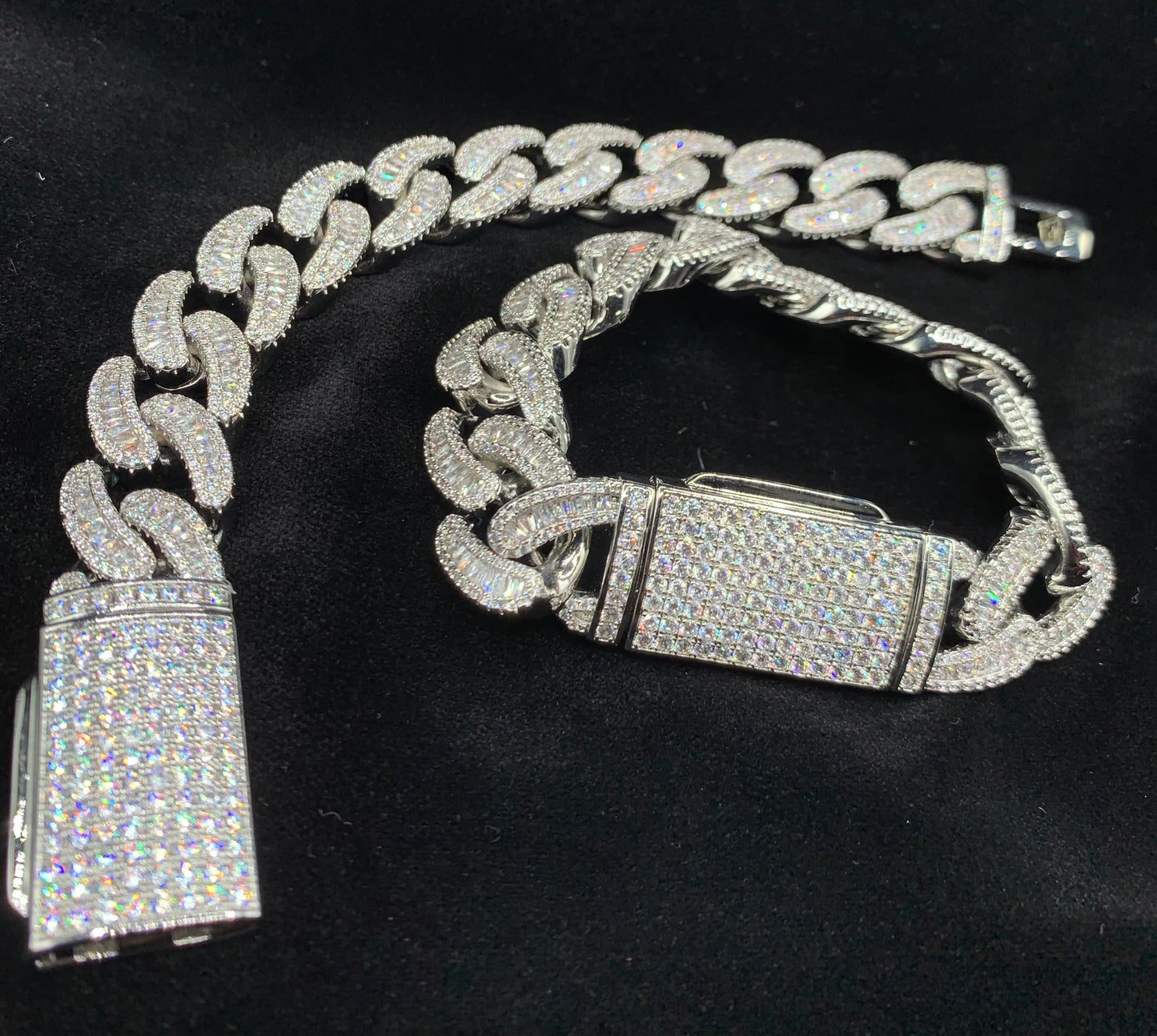 Baller baguette Cuban bracelet worn on wrist by Charmbox Men