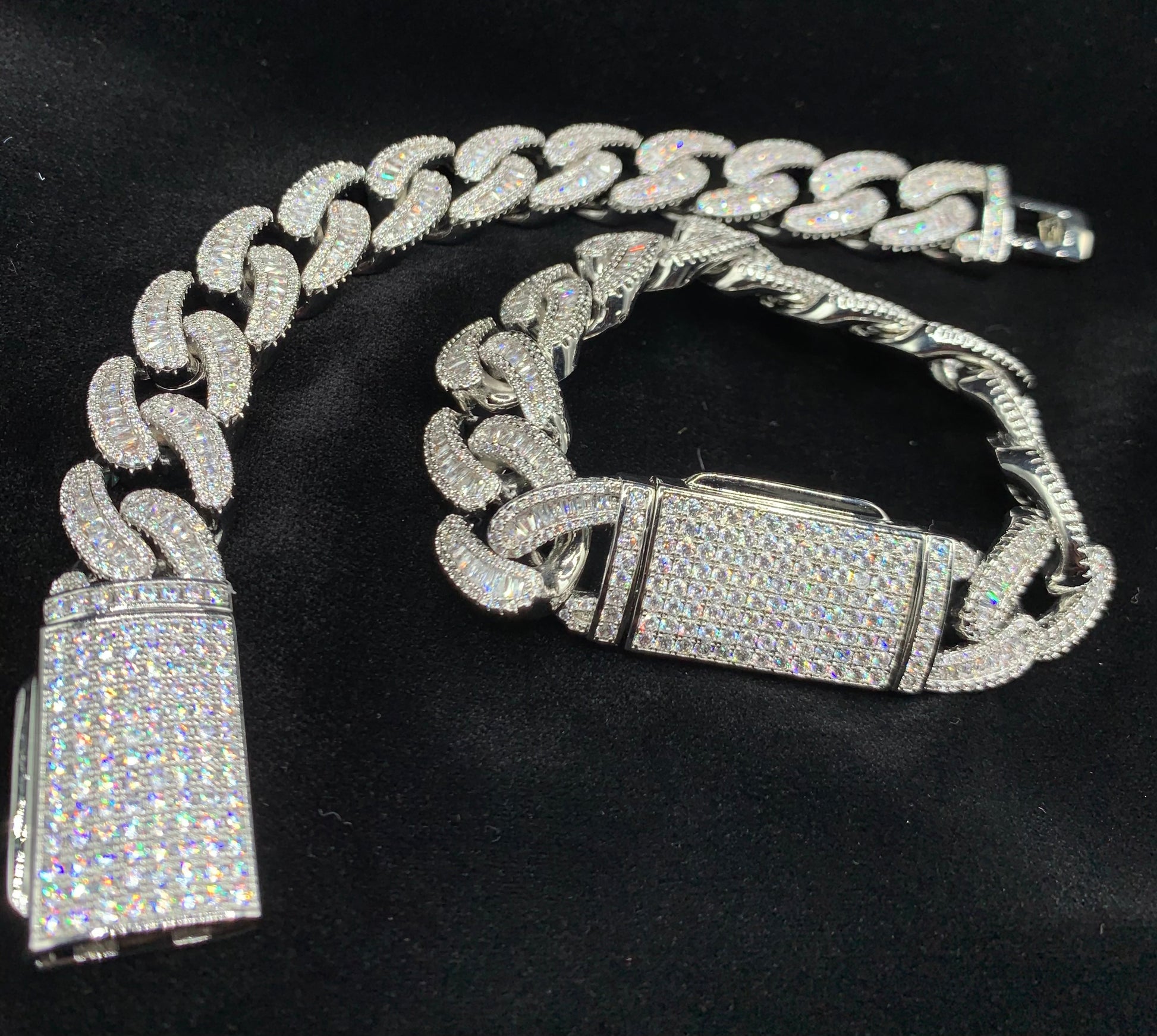 Baller baguette Cuban bracelet worn on wrist by Charmbox Men