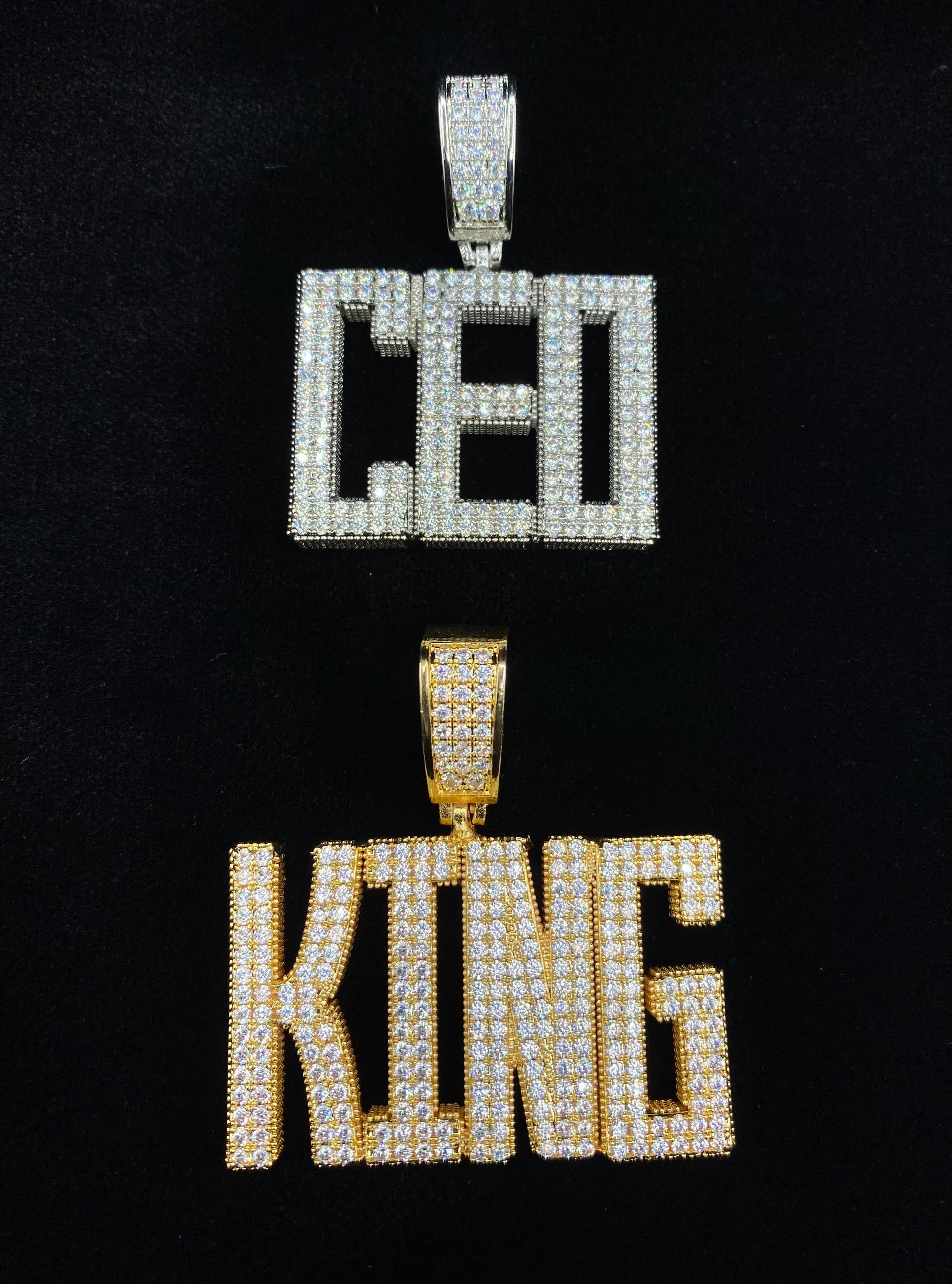 Charmbox Men Iceberg custom name necklace gold plated cubic zirconia