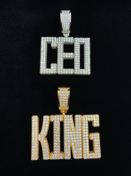 Charmbox Men Iceberg custom name necklace gold plated cubic zirconia