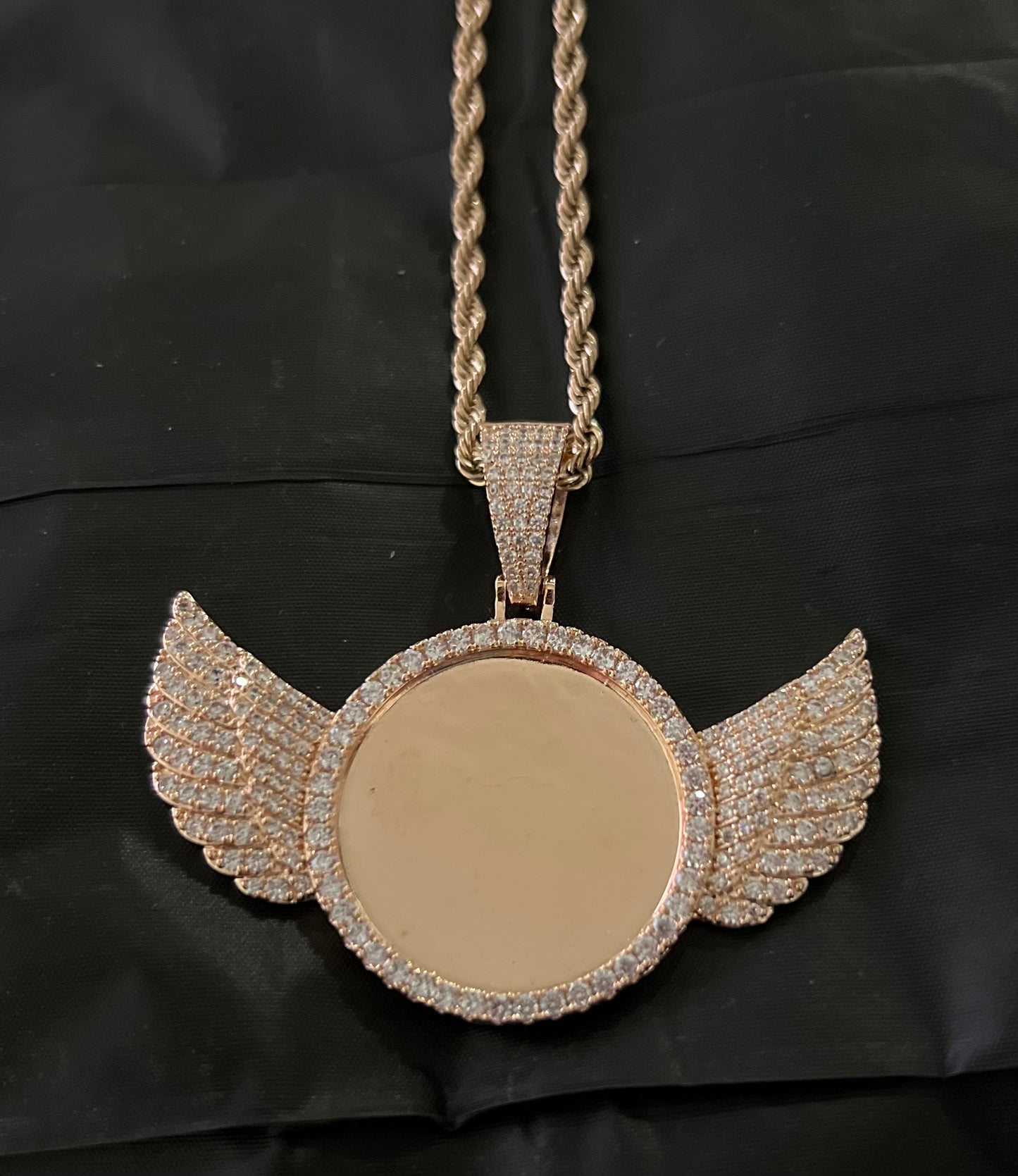Angel picture pendant silver plated with personalized image