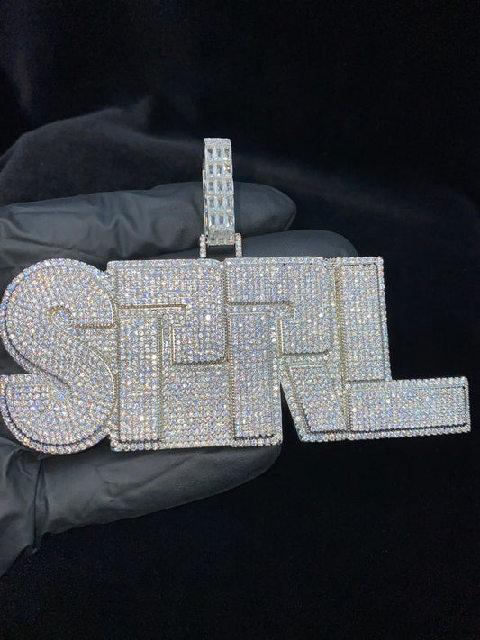 Charmbox Men Chief custom name necklace gold plated cubic zirconia