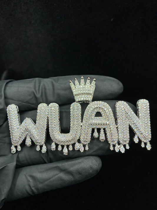 Charmbox Men Drippy King custom name necklace gold plated