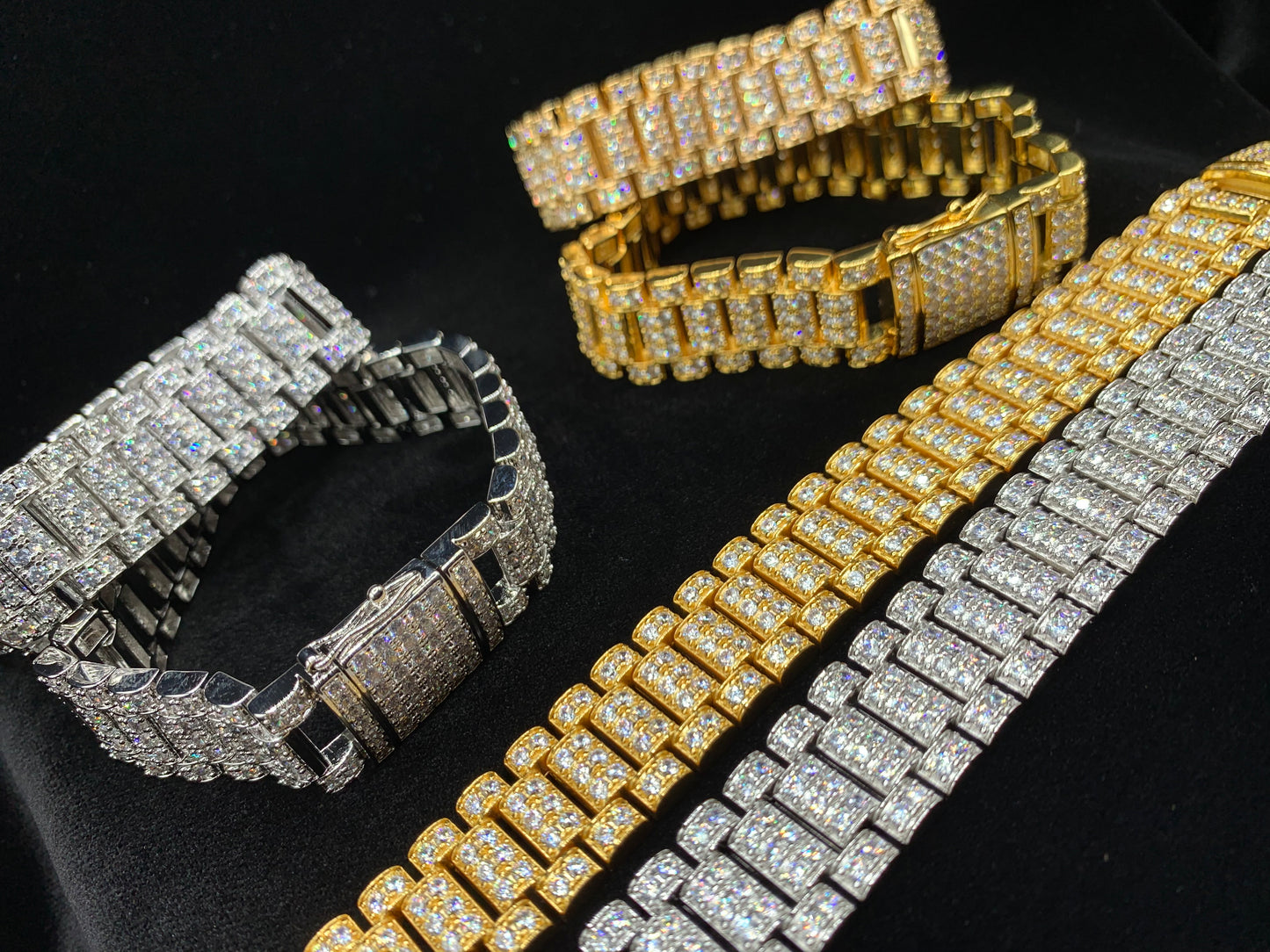 Charmbox Men Presidential BustDown bracelet gold plated iced out Cuban