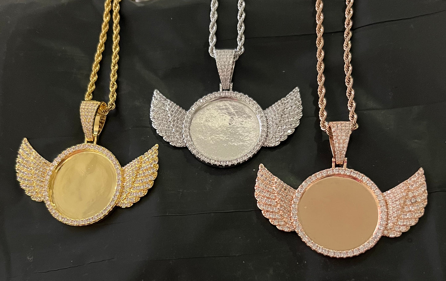 Charmbox Men angel picture pendant custom photo gold plated