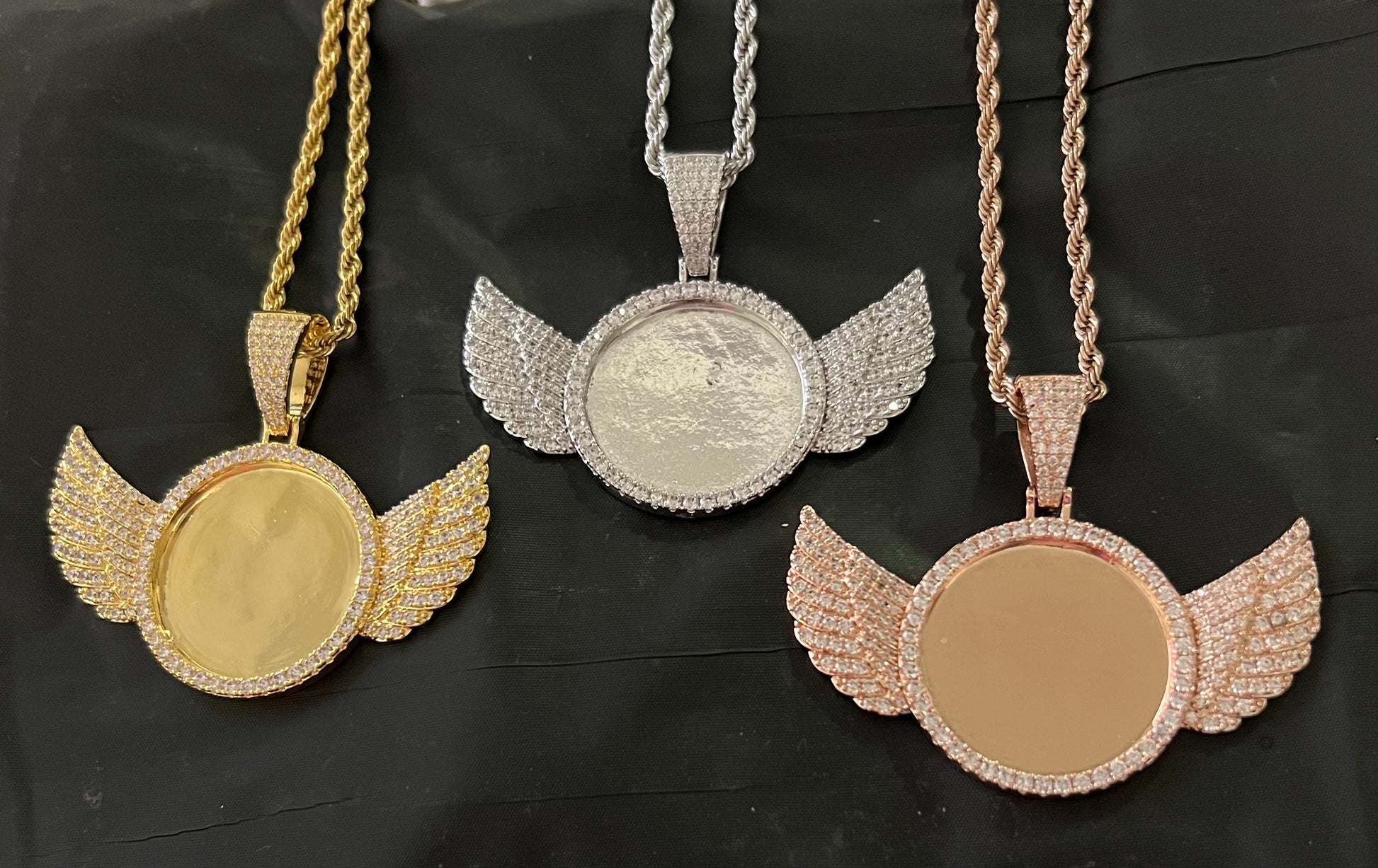 Charmbox Men angel picture pendant custom photo gold plated