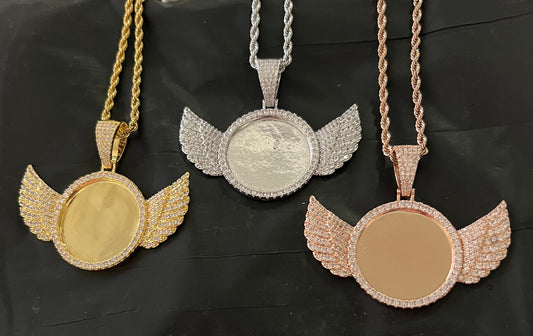 Charmbox Men angel picture pendant custom photo gold plated