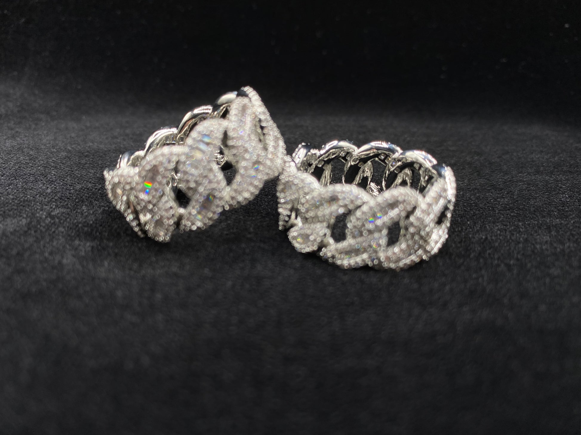 Baller baguette Cuban ring silver plated cubic zirconia