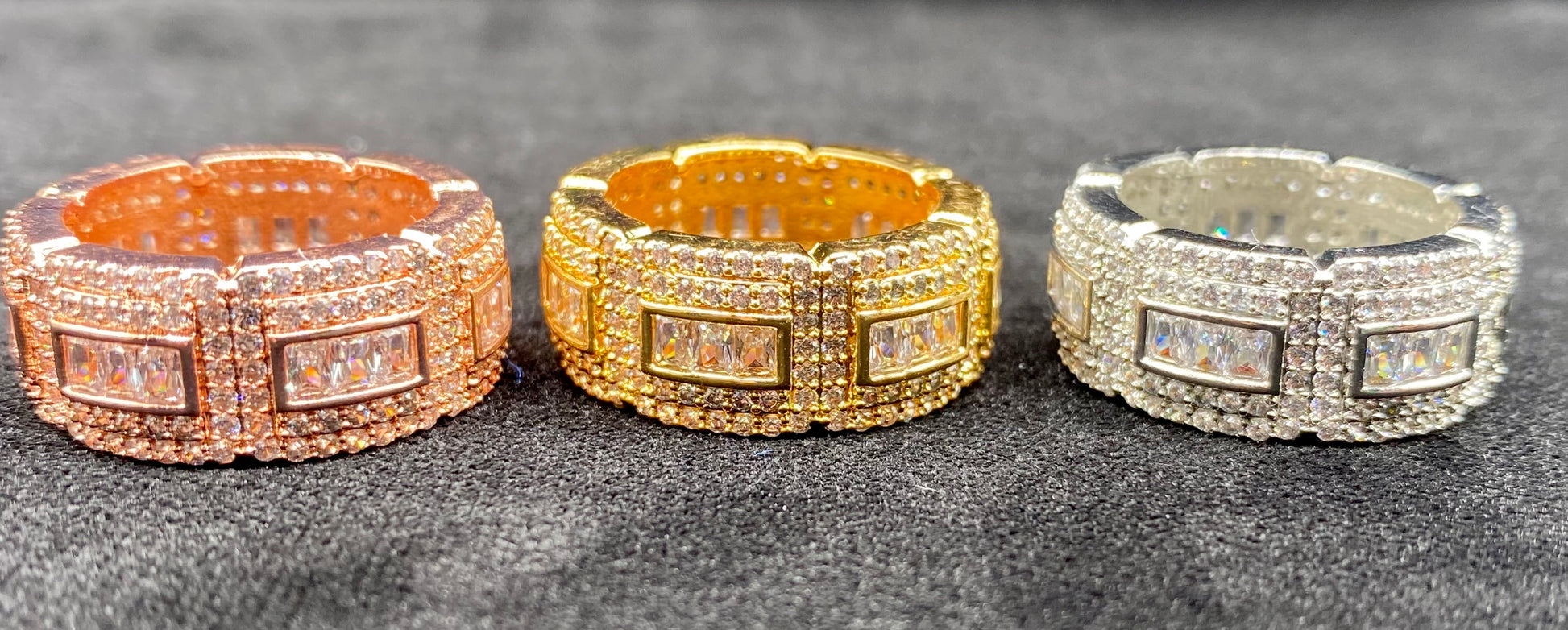 Charmbox Men Rocky tennis ring gold plated cubic zirconia