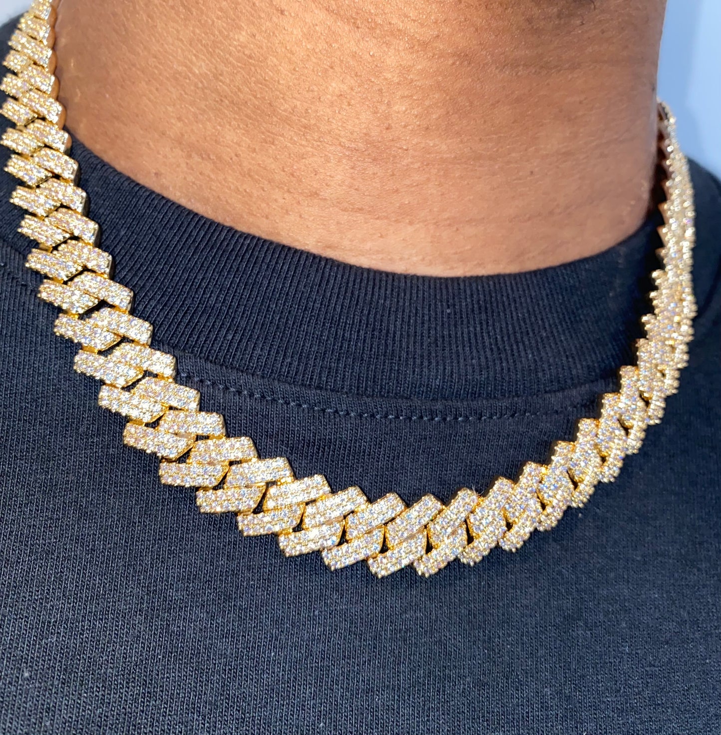 Bust down cuban chain silver iced out cubic zirconia necklace Charmbox Men