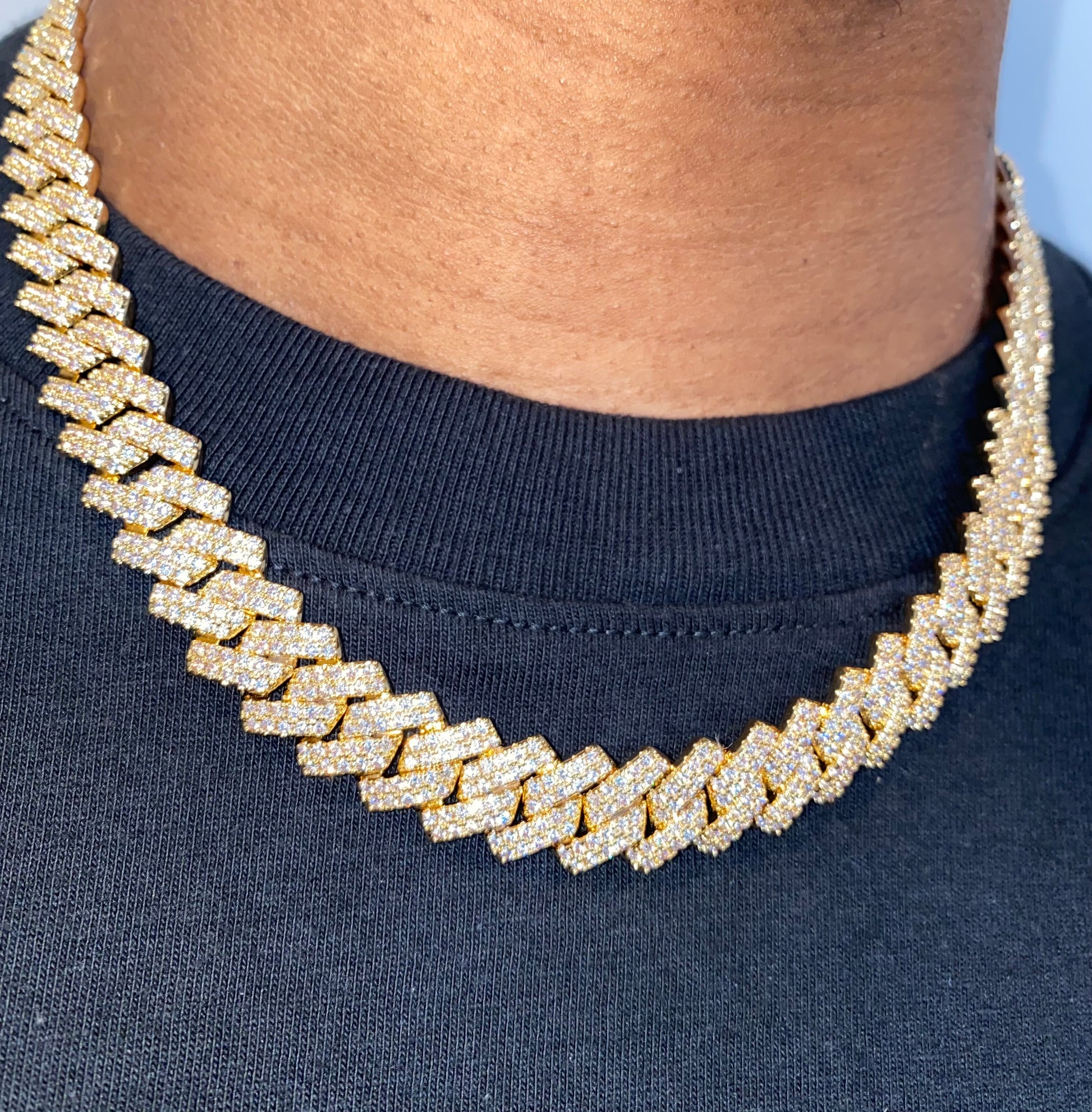 Bust down cuban chain silver iced out cubic zirconia necklace Charmbox Men